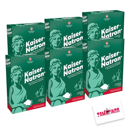 Kaiser Natron Pulver 6 x 250g | Reines Natriumhydrogencarbonat für Küche und Haushalt, Pulver, Glutenfrei, Vegan, Laktosefrei + Zama4Zingo Karte Kaiser Natron Pulver 6 x 250g | Reines Natriumhydrogencarbonat für Küche und Haushalt, Pulver, Glutenfrei, Vegan, Laktosefrei + Zama4Zingo Karte von Zama4Zingo