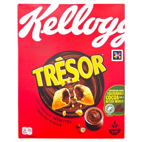 Kellogg's Tresor Choco Nougat - Knusprige Frühstückscerealien mit leckerer Schokofüllung aus Haselnuss 410g (Choco Nougat) von Zama4Zingo