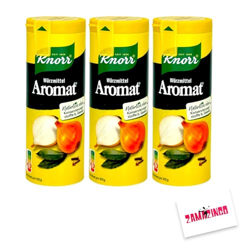 Knorr Aromat - Streusalz Natürliches Würzmittel Streuer ohne Konservierungsstoffe 100g (3er Pack) + Zama4Zingo Karte von Zama4Zingo