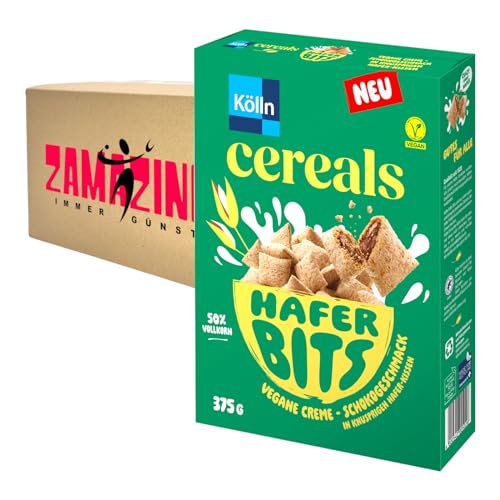 Kölln Cereals Vegan Schoko Creme Hafer Bits 375g | 50% Vollkorn, Reich an Ballaststoffen | Knuspriges Frühstückserlebnis von Zama4Zingo