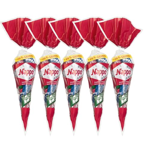 Nappo Zartbitter Spitztüte 175g | Holländischer Nougat in Spitztüte mit Zartbitter Schokoladen Überzug | Das Original | Schokoladengenuss (5er Pack) von Zama4Zingo