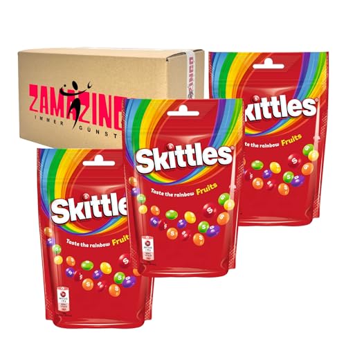 Skittles Fruits Fruchtige Kaubonbons in 5 Geschmacksrichtungen | Vegan | 136g (3) von Zama4Zingo