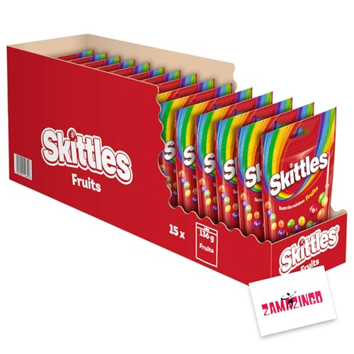 Skittles Frutis | Vegan | Kaubonons Display 15x 136g (2040kg) von Zama4Zingo