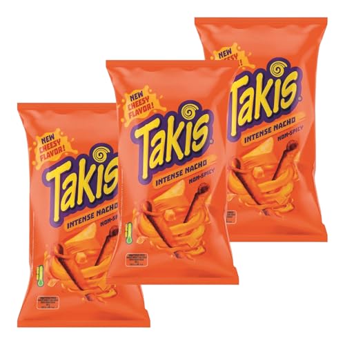 Takis Intense Nacho Non-Spicy New Cheesy Geschmack 100g (3er Pack) von Zama4Zingo