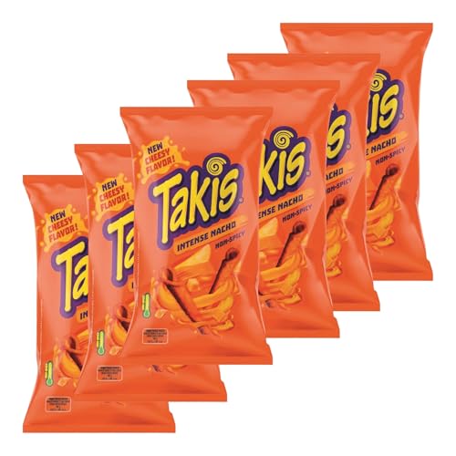 Takis Intense Nacho Non-Spicy New Cheesy Geschmack 100g (6er Pack) von Zama4Zingo
