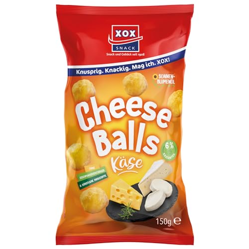 XOX Cheese Balls 150g | Knuspriger Maissnack mit echtem Käsegeschmack, 6% Käseanteil, Ohne Geschmacksverstärker & Künstliche Farbstoffe - Genuss pur! (1er Pack) von Zama4Zingo