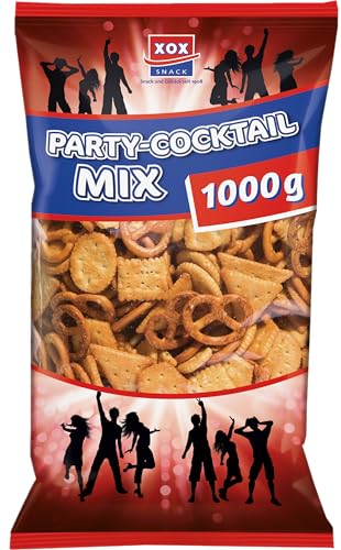 XOX Party Cocktail Mix 1Kg | Vegetarisch! | Party Mix Mischung aus gesalzenem Laugen- und Weizengebäck (Cocktail Mix 1000g, 1er Pack) von Zama4Zingo