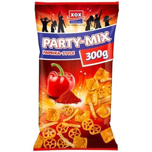 XOX Party Mix 300g | Weizen Maissnack mit Paprika Geschmack | Vegane Knusprige Chips 300g (Party Mix, 1er Pack) von Zama4Zingo