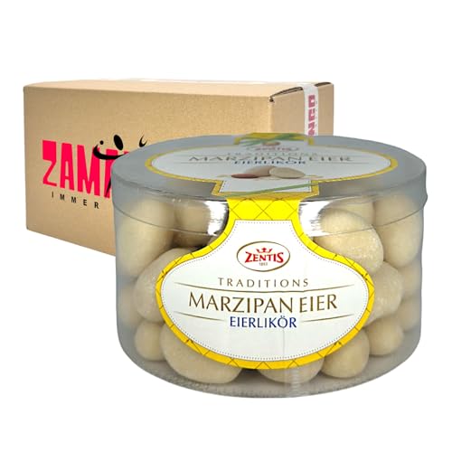 Zentis Marzipan Eier mit Eierlikör & Weißer Schokolade 500g | Ostern Köstlichkeit (1er Pack) (Eierlikör & Weiße Schokolade) von Zama4Zingo
