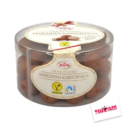 Zentis Marzipan Kartoffeln 500g | mit Kakaopuder verfeinert | Vegan und Fairtrade Schokolade | Verpackt im Zama4Zingo Karton (1er Pack) von Zama4Zingo