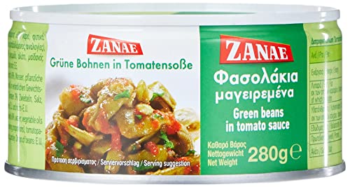 ZANAE Grüne Bohnen in Tomatensauce, 4er Pack (4 x 280 g) von Zanae