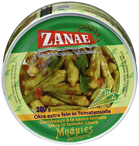 Zanae Okra, extra fein, in Öl (1 x 280 g Packung) | 280 g (1er Pack) von Zanae