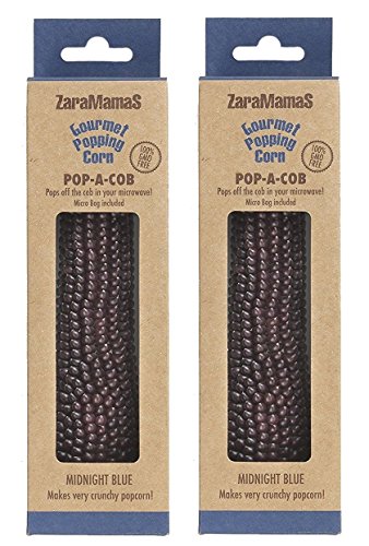 ZaraMama Gourmet Popcorn/Popcorn – Pop-A-Cob – Mikrowellen-Popcorn (Mitternachtsblau, 2 x 90 g) von Zaramamas