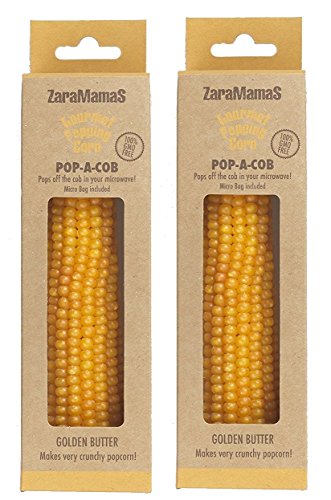 ZaraMama Gourmet Popcorn/Popcorn – Pop-A-Cob – Mikrowellen-Popcorn (goldene Butter, 2 x 90 g) von Zaramamas