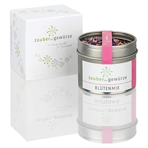 Zauber der Gewürze Blütenmix 1-er Geschenkbox | Essbare Blüten in Premiumqualität, Gewürze Geschenkset für Hobbyköche & Genießer, 5 g von Zauber der Gewürze