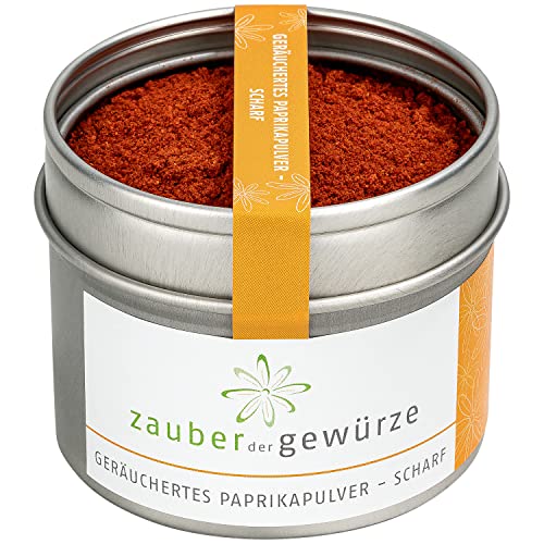 Zauber der Gewürze Geräuchertes Paprikapulver scharf aus Spanien, Paprika geräuchert smoked gemahlen, Premium-Qualität, 60 g von Zauber der Gewürze