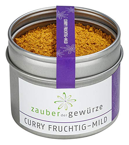 Zauber der Gewürze Curry Pulver fruchtig, mild, aromatisch, Curry Gewürz auch zum Herstellern einer Curry-Sauce, Spitzenqualität, in wiederverschließbarer Aroma-Dose, 55 g von Zauber der Gewürze