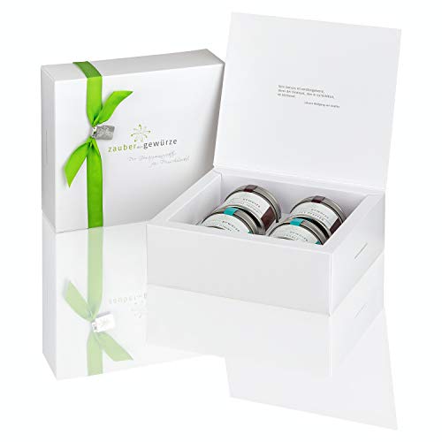 Zauber der Gewürze Gourmet-Salz & Pfeffer Gewürze Geschenkset | Gewürze Set mit 4 edlen Gourmet-Salzen & Pfeffern in Premiumqualität, als Geschenk für Frauen & Männer, 360 g von Zauber der Gewürze