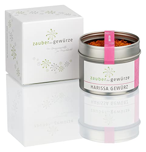Zauber der Gewürze Harissa Gewürz 1-er Geschenkbox | Gewürze Geschenkset mit einem nordafrikanischen Gewürz in Premiumqualität, als Geschenk für Hobbyköche & Genießer, 60 g von Zauber der Gewürze