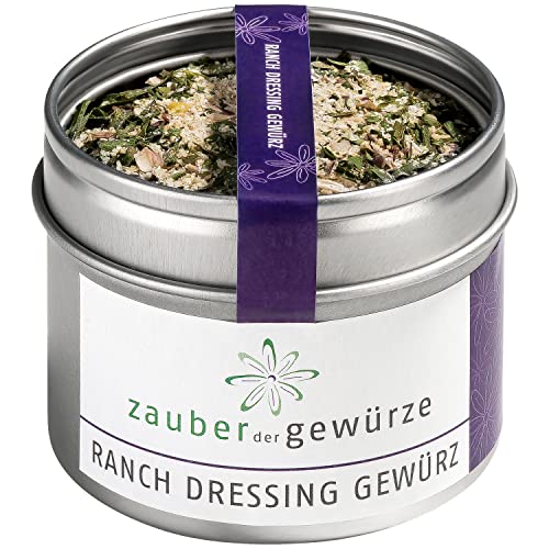 Zauber der Gewürze Ranch Dressing Gewürz, Gewürzmischung für Ranch Dressing und Ranch Dip, lecker mit Buttermilch und Mayonnaise verrührt, Top-Qualität in wiederverschließbarer Aroma-Dose, 55 g von Zauber der Gewürze