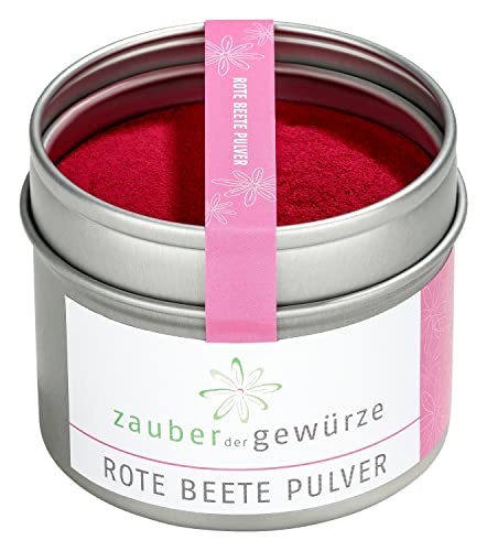 Zauber der Gewürze Rote Beete Pulver - Superfood für Smoothies, Gemüsesäfte, Joghurt, getrocknet und gemahlen - zum Kochen und Färben, Top-Qualität in wiederverschließbarer Dose, 65 g von Zauber der Gewürze