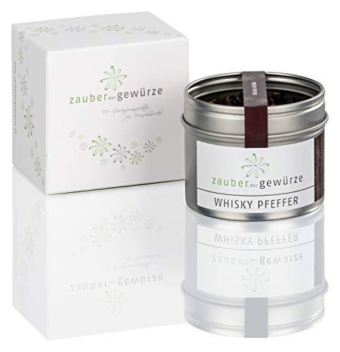 Zauber der Gewürze Whisky Pfeffer 1-er Geschenkbox | Gewürze Geschenkset mit einem edlen Gourmet-Pfeffer in Premiumqualität, als Geschenk für Hobbyköche & Genießer, 60 g von Zauber der Gewürze