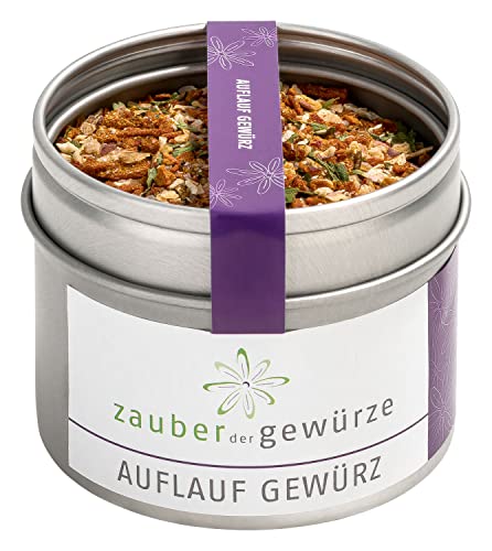 Zauber der Gewürze Auflauf Gewürz, Auflauf Allrounder Gewürz für verschiedenste Auflauf-Rezepte, Premium-Qualität in wiederverschließbarer Aroma-Dose, 65 g von Zauber der Gewürze