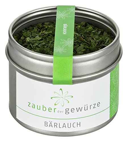 Zauber der Gewürze Bärlauch, Bärlauchblätter getrocknet & geschnitten, ideal für Bärlauch-Pesto, Dips, Kräuterbutter, zum Würzen, Premium-Qualität in wiederverschließbarer Aroma-Dose, 10 g von Zauber der Gewürze