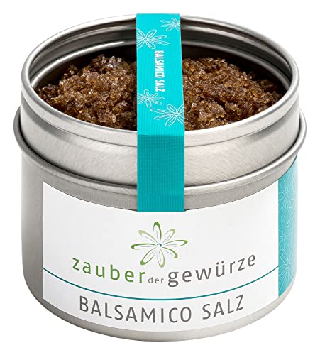 Zauber der Gewürze Balsamico Salz, Gourmet-Salzmischung für Feinschmecker, Spitzenqualität in wiederverschließbarer Aroma-Dose, 80 g von Zauber der Gewürze