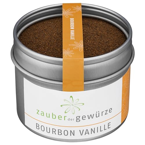 Zauber der Gewürze Bourbon Vanille, gemahlen, aromatisches Bourbon Vanillepulver aus Madagaskar, ohne Zusätze, Premium-Qualität in wiederverschließbarer Aroma-Dose, 55 g von Zauber der Gewürze