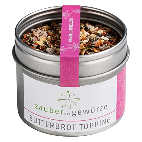 Zauber der Gewürze Butterbrot Topping - Brot-Gewürz als Geschmackskick auf Baguette, Körnerbrot, Toast oder Stulle, Top-Qualität in wiederverschließbarer Aroma-Dose, 60 g von Zauber der Gewürze