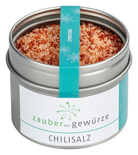 Zauber der Gewürze Chilisalz in Premium-Qualität - Chili Salz für Pasta, Chili con Carne, Salsa-Saucen, Suppen & viele weitere Gerichte, in wiederverschließbarer Aroma-Dose, 95 g von Zauber der Gewürze