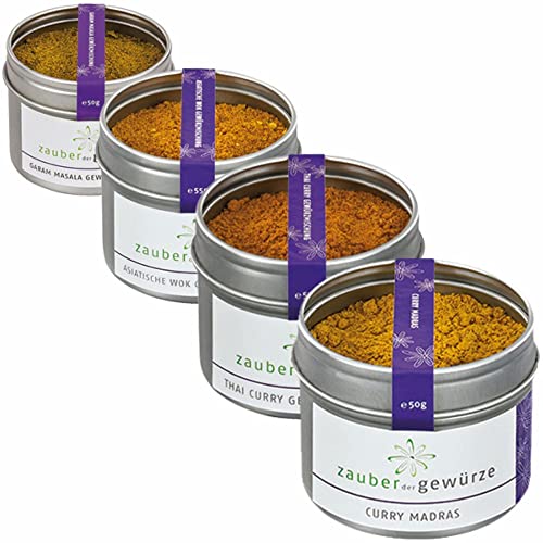Zauber der Gewürze Asia Gewürze Set | 4 asiatische Gewürze im Gewürzset, Premium-Qualität, Gewürze Geschenkset für Frauen & Männer oder als Geschenk für Hobbyköche & Genießer, 210 g von Zauber der Gewürze