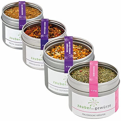 Zauber der Gewürze Italia Gewürze Set | 4 italienische Gewürze im Gewürzset, Premium-Qualität, Gewürze Geschenkset für Frauen & Männer oder als Geschenk für Hobbyköche & Genießer, 190 g von Zauber der Gewürze