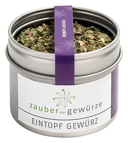 Zauber der Gewürze Eintopf Gewürz - Allrounder Gewürze für Eintopf mit Fleisch, vegetarisch oder vegan, Top-Qualität in wiederverschließbarer Aroma-Dose,40 g von Zauber der Gewürze