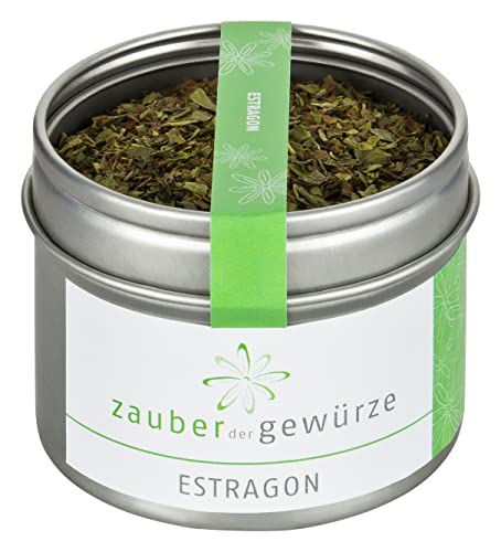 Zauber der Gewürze Estragon, schonend getrocknet und gerebelt, Premium-Qualität in wiederverschließbarer Aroma-Dose, 10 g von Zauber der Gewürze