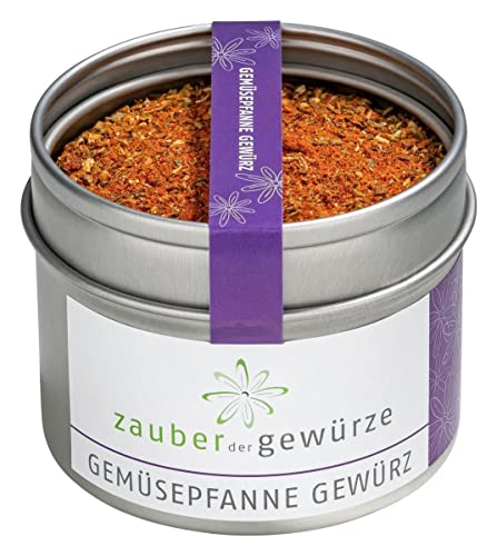 Zauber der Gewürze Gemüsepfanne Gewürz, Gemüsepfanne Gewürzmischung, lecker auch für andere Gemüsegerichte, Auflauf und Gratin, Premium-Qualität in wiederverschließbarer Aroma-Dose, 70 g von Zauber der Gewürze