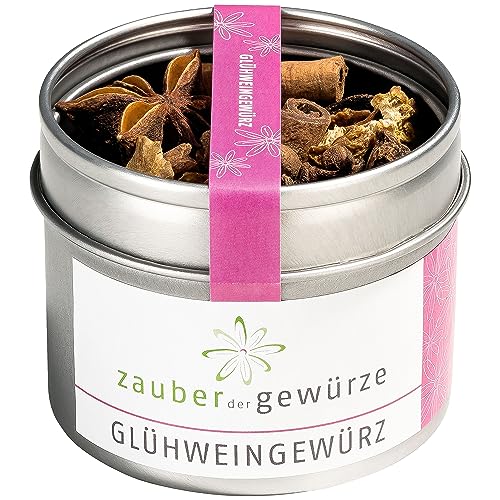 Zauber der Gewürze Glühweingewürz, Gewürzmischung für Glühwein, Punsch, Kinderpunsch & Feuerzangenbowle, in wiederverschließbarer Aromadose, 40 g von Zauber der Gewürze