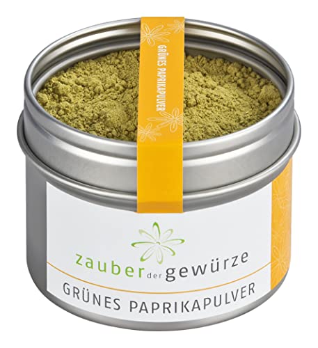 Zauber der Gewürze Grünes Paprikapulver – Paprika grün gemahlen mit milder Paprika-Note für Dips, Marinaden, Saucen, Fisch & Meeresfrüchte sowie Gemüsegerichte und Salate, 50 g Zauber der Gewürze Grünes Paprikapulver – Paprika grün gemahlen mit milder Paprika-Note für Dips, Marinaden, Saucen, Fisch & Meeresfrüchte sowie Gemüsegerichte und Salate, 50 g von Zauber der Gewürze