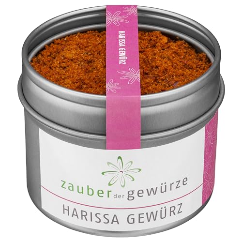 Zauber der Gewürze Harissa Gewürz, Harissa Gewürzmischung als Pulver grob geschrotet, für die traditionelle Harissa Paste und die orientalische Küche, Premium-Qualität in Aroma-Dose, 55 g Zauber der Gewürze Harissa Gewürz, Harissa Gewürzmischung als Pulver grob geschrotet, für die traditionelle Harissa Paste und die orientalische Küche, Premium-Qualität in Aroma-Dose, 55 g von Zauber der Gewürze