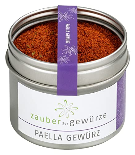 Zauber der Gewürze Paella Gewürz, spanische Gewürzmischung für Paella Pfanne, mit echtem Safran, Premium-Qualität in wiederverschließbarer Aroma-Dose, 60 g von Zauber der Gewürze