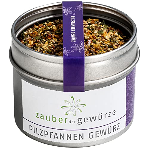 Zauber der Gewürze Pilzpfanne Gewürz - wunderbare Würze für deftige Pilzgerichte mit Champignons, Steinpilzen oder Austernpilzen, Top-Qualität in wiederverschließbarer Aroma-Dose, 50 g von Zauber der Gewürze