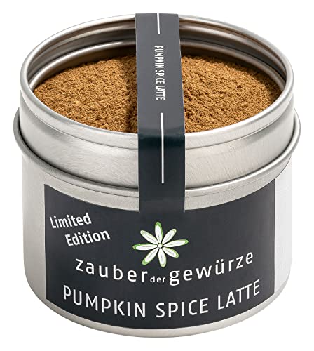 Zauber der Gewürze Pumpkin Spice Latte Gewürz mit Zimt, Ingwer und Bourbon Vanille, vegan, perfekt für Kaffee und auch für Kürbisgerichte, in wiederverschließbarer Aroma-Dose, 45 g von Zauber der Gewürze