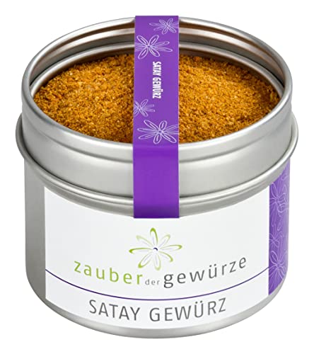 Zauber der Gewürze Satay Gewürz – Satay Gewürzmischung zum Marinieren von Satay Spießen sowie für die Zubereitung von Satay-Sauce, 60 g Zauber der Gewürze Satay Gewürz – Satay Gewürzmischung zum Marinieren von Satay Spießen sowie für die Zubereitung von Satay-Sauce, 60 g von Zauber der Gewürze