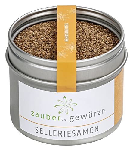 Zauber der Gewürze Selleriesamen, ganz, Selleriesaat, als Suppengewürz, zu Eintöpfen, für selbstgemachtes Selleriesalz, als Brotgewürz, für Kohlgerichte, Top-Qualität, 55 g von Zauber der Gewürze