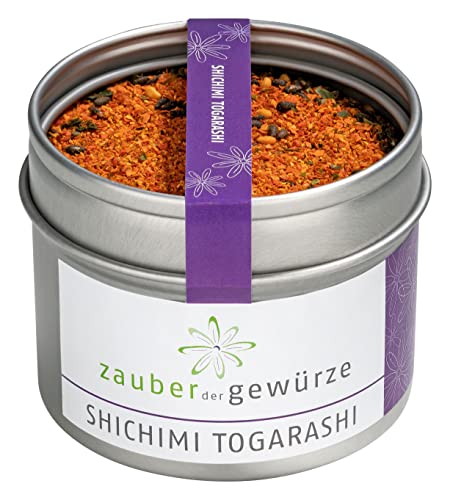 Zauber der Gewürze Shichimi Togarashi - Nanami Togarashi, japanische leicht scharfe Gewürzmischung aus sieben Gewürzen für Miso-Suppe, Udon-Nudeln, Yakitori-Spieße, Sushi oder Reisgerichte, 50 g von Zauber der Gewürze