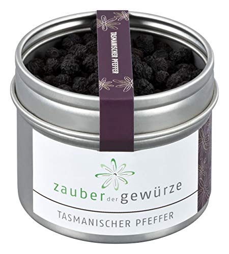 Zauber der Gewürze Tasmanischer Bergpfeffer – Tasmanische Pfefferkörner, einzigartiger Gourmet-Pfeffer mit leichter Schärfe und süßlichem Geschmack, ideal zum Marinieren von Fleisch, 40 g Zauber der Gewürze Tasmanischer Bergpfeffer – Tasmanische Pfefferkörner, einzigartiger Gourmet-Pfeffer mit leichter Schärfe und süßlichem Geschmack, ideal zum Marinieren von Fleisch, 40 g von Zauber der Gewürze