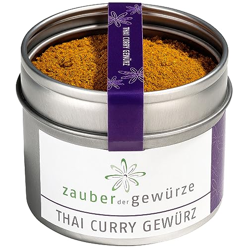 Zauber der Gewürze Thai Curry Gewürz, Thai Curry-Pulver mild-würzig, auch für Curry-Paste, vegan, asiatische Küche, in wiederverschließbarer Aroma-Dose, 50 g Zauber der Gewürze Thai Curry Gewürz, Thai Curry-Pulver mild-würzig, auch für Curry-Paste, vegan, asiatische Küche, in wiederverschließbarer Aroma-Dose, 50 g von Zauber der Gewürze