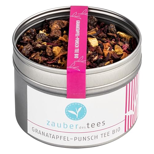 Zauber des Tees Bio Granatapfel-Punsch Tee, Früchtetee mit exotischen Aromen, Granatapfeltee, 75 g von Zauber des Tees