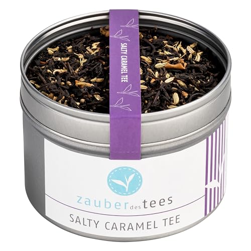 Zauber des Tees Salty Caramel Tee – Schwarzer Tee mit Karamell-Salz-Geschmack, 75 g von Zauber des Tees